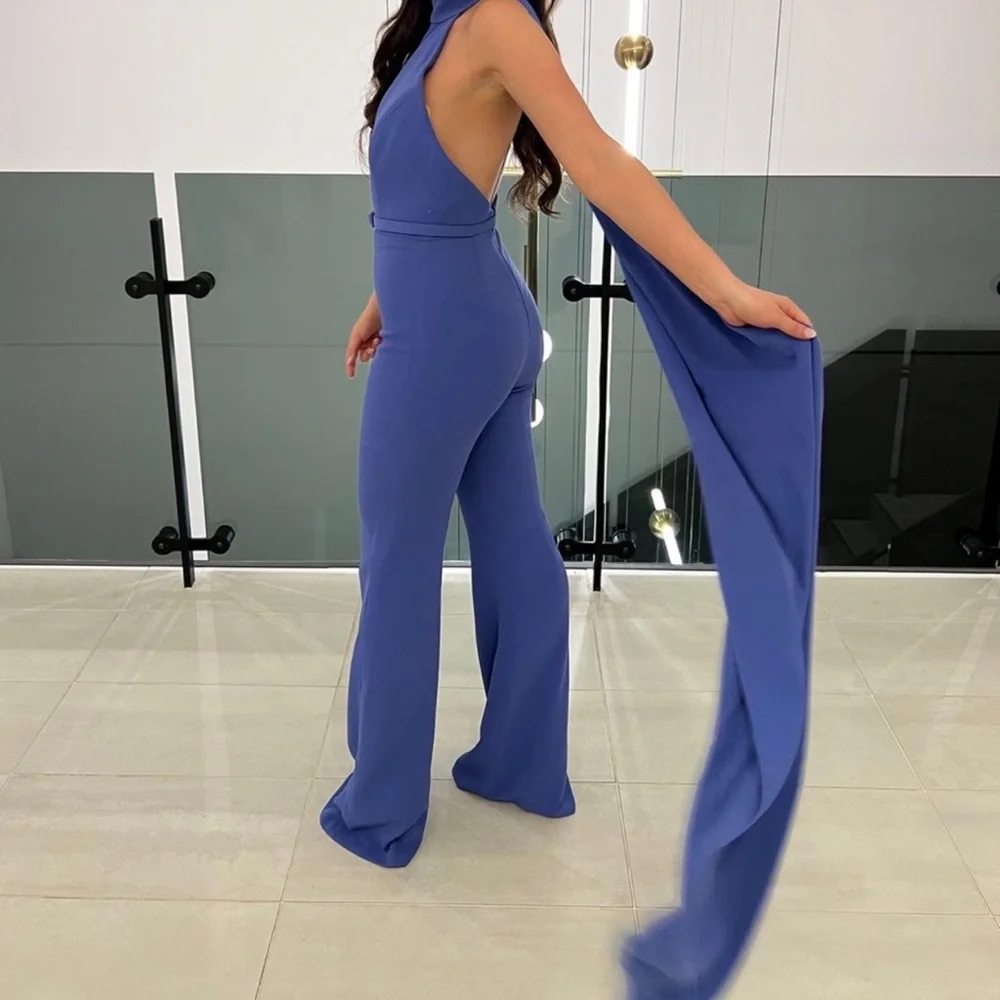 NWOT Nadine Merabi Lorrie Purple Wide Leg Jumpsuit size S 4 - Picture 3 of 9